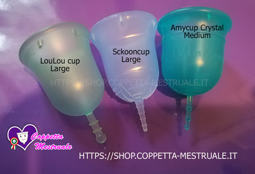 comparativo coppette Loulou Sckooncup Amycup