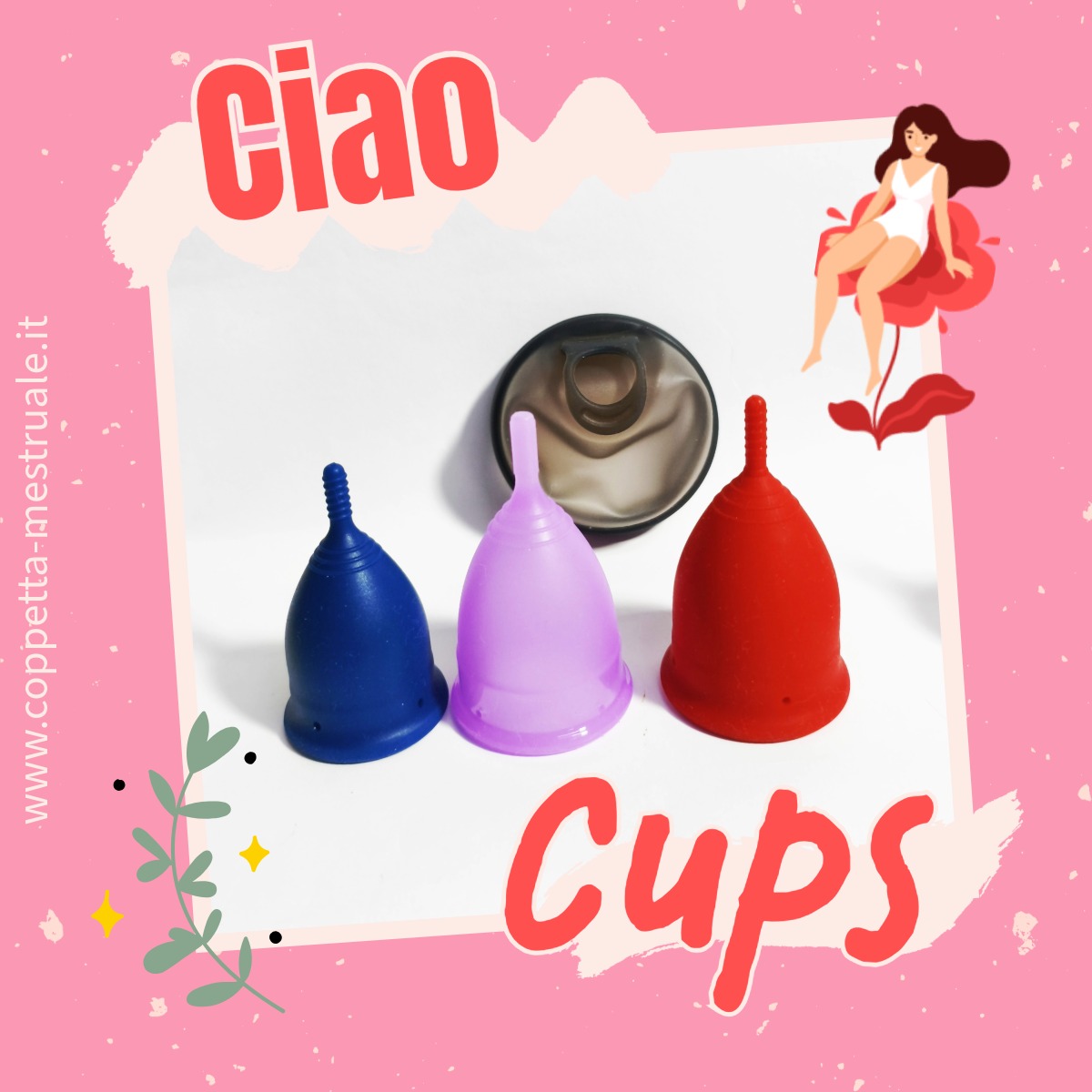 Set di coppette e dischi mestruali riutilizzabili per un'igiene ecologica